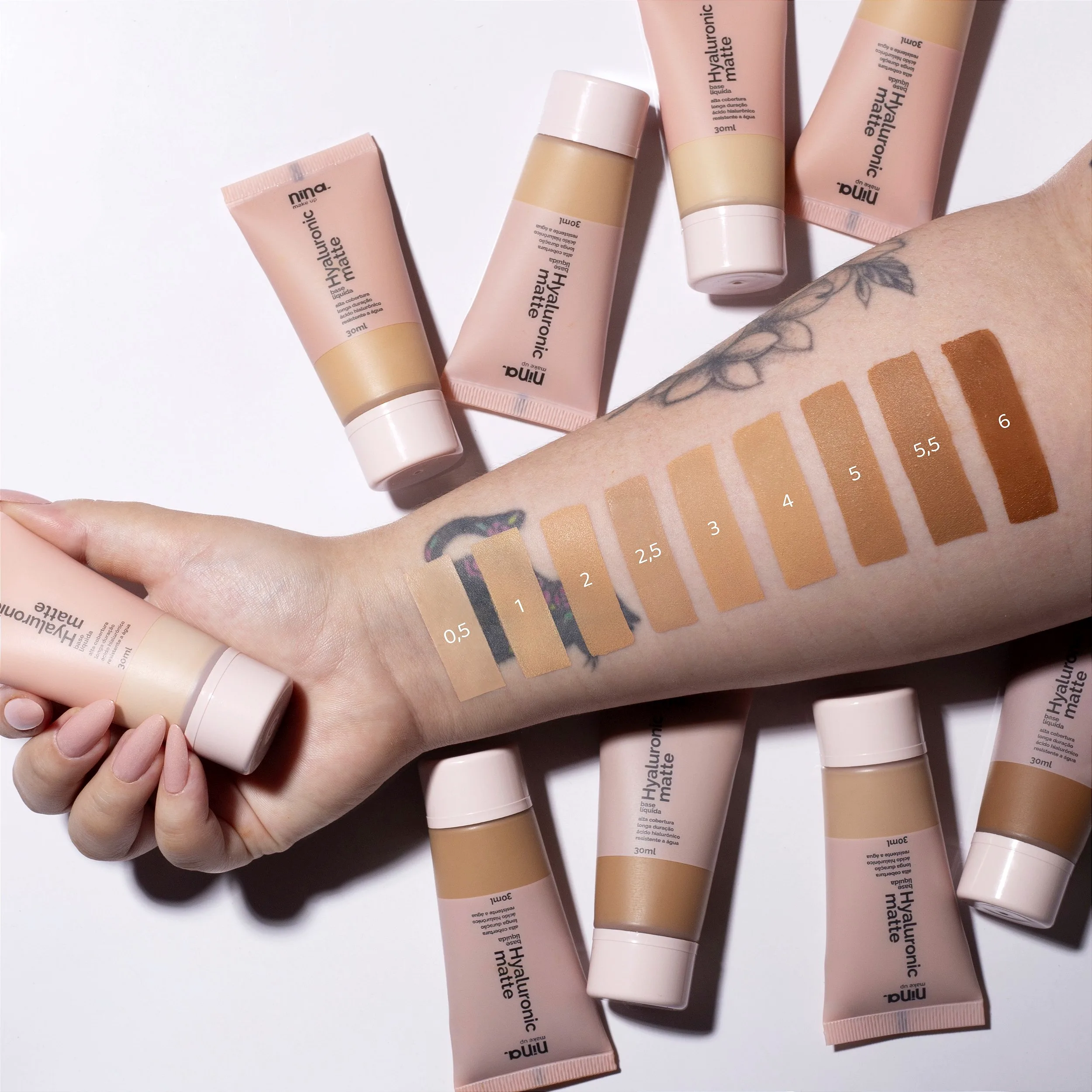 Base Líquida Hyaluronic Matte - Nina Makeup